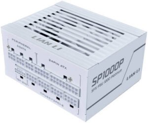 Lian Li SP1000P Platinum Fully Modular Power Supply, 1000W Power, 80 PLUS Platinum Efficiency, 92mm FDB Smart Fan, Japanese Rubycon 105°C Capacitors, SFX Form Factor, ATX 3.1, White