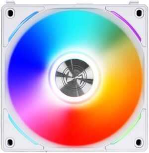 Lian-Li UNI Fan AL120 V2 Single White, PBT+PC+Aluminum Materials, 120mm Fans, Up to 1900 RPM Fan Speed, 64.5 CFM Airflow, 1 Pack