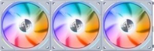Lian Li Uni Fan AL120 Digital Addressable RGB 120 Fan, Triple Pack, 32 LEDs Per Fan, 800-1900 RPM Speed, Fluid Dynamic Ball Bearing, White