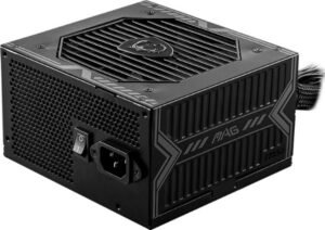 MSI MAG A650BN 650W 80Plus Bronze ATX Power Supply, DC-DC Circuit Design, 120 mm Fan Size, Active PFC, 100-240Vac, ATX Compatibility, Black