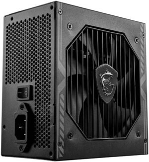MSI MAG A750BN Non-Modular Power Supply, 750W Power, 80 PLUS Bronze Certified, PCIE 5.0 Ready, 120MM Sleeve Bearing Fan, Active PFC, DC - DC Circuit Design, Sleeved Cables, Black