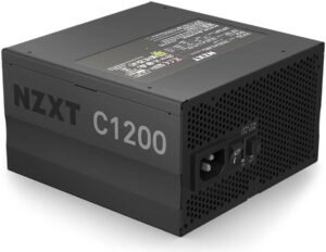 NZXT C1200 Fully-Modular ATX 3.0 1200W Power Supply, 80 Plus Gold, 135mm PWM Fan with Fluid Dynamic Bearing, 2300 RPM Speed & 93.02 CFM, Japanese Capacitors, 16-pin PCIe 12VHPWR, Black