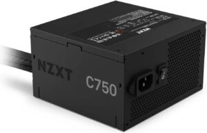 NZXT C750 Bronze 750W ATX Power Supply, 750 Watts Capacity, 80 Plus Bronze Certified, Non-Modular Design, 120mm FDB Fan, Matte Black-Sleeved Main Cables, Black