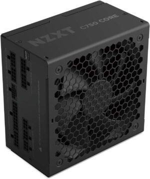 NZXT C750 Gold Core Full Modular Power Supply, 750W Power, 80 PLUS Gold Efficiency, 2,300 RPM Fan Speed, 103.36 CFM Airflow, 135mm Fan, Fluid Dynamic Bearing, ATX 3.1, Black