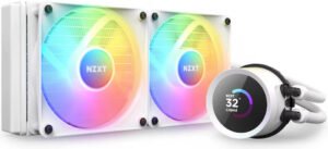 NZXT Kraken 240 RGB 240mm AIO Liquid CPU Cooler, 1.54" LCD 262K TFT Color Display, 2x 120mm F120 RGB Core Fans, Up to 1800 rpm Fan Speed, 78.86 CFM Airflow, White