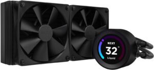 NZXT Kraken Elite 240 (2023) AIO 240mm Liquid Cooler, 2.36" 24-bit True Color LCD Display, 2x 120mm F120P PWM Fan, Copper Water Block, Up to 1800 RPM Fan Speed, 78.02 CFM Airflow, Black