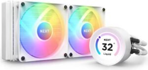 NZXT Kraken Elite 240 RGB (2023) AIO Liquid Cooler, LCD Display & RGB Fans, 240mm Radiator, Copper Water Block, 2x 120mm F120 RGB Fans, 1500RPM Fan Speed, 52.44CFM Airflow, White