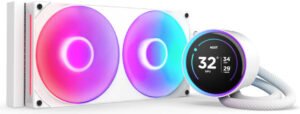 NZXT Kraken Elite 280 RGB Liquid CPU Cooler, 2.72" (640 x 640) IPS 60Hz Display, 280mm Radiator, F280 Fans, 2000 RPM Fan Speed, 98.61 Fan Airflow, White