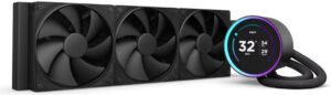 NZXT Kraken Elite 360 (2024) AIO Liquid Cooler, 360mm Radiator, 2.72" IPS 60Hz LCD Display, 3x F120P Fans, 73.47 CFM Airflow, 2000 RPM Fan Speed, Fluid Dynamic Bearing, Black