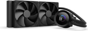 NZXT Kraken Plus 240 Liquid CPU Cooler, 1.54" Transmissive TFT, 262K Color Panel, 240mm Radiator, F120P Fans, 2000 RPM Fan Speed, 73.47 CFM Fan Airflow, Black