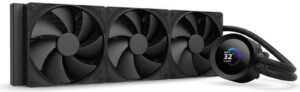 NZXT Kraken Plus 360 Liquid CPU Cooler, 1.54" Transmissive TFT, 262K Color Panel, 360mm Radiator, F120P Fans, 2000 RPM Fan Speed, 73.47 CFM Fan Airflow, Black