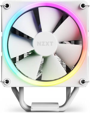 NZXT T120 RGB CPU Air Cooler with RGB, 4 Conductive Copper Heat Pipes, 120mm F120 RGB Fan, 27.5dBA Noise, 4-Pin PWM Connector, Suits LGA1700/115X/1200 | AM5/AM4, White