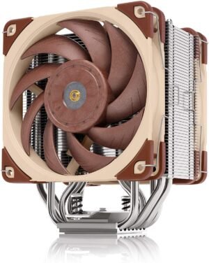 Noctua NH-U12A 120mm Single Tower CPU Cooler, 450 - 2000 RPM Speed, 4 Pin Power Connector, 22.6 dB Noise Level, PWM Support and Low-Noise Adaptors, Brown