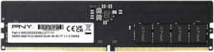 PNY Performance DDR5 Desktop Memory, 16GB Capacity, 4800MHz Speed, CL40 CAS Latency, 1.1 Voltage, ECC Unbuffered, Black