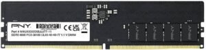 PNY Performance DDR5 Desktop Memory, 8GB Capacity, 4800MHz Speed, CL40 CAS Latency, 1.1 Voltage, ECC Unbuffered, Black