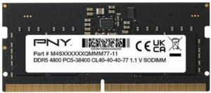 PNY Performance DDR5 Laptop Memory, 16GB Capacity, 4800MHz Speed, CL40 CAS Latency, 1.1 Voltage, On-Die ECC