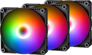 Phanteks SK140 DRGB PWM Fan 3Pack, 3X 140mm Fan, High Airflow Nine-Blade Design, DRGB Lighting, Rubber Dampening Washers, Black