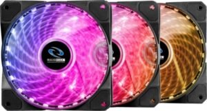 Raidmax NV-A120R3 120mm Three RGB LED Fans with Controller, 6 pin connector
