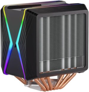 Redragon Hodur CC-2188 ARGB Dual Tower CPU Air Cooler, 1800 RPM Fan Speed, 72 CFM Fan Airflow, 6 Heat Aluminum Heatsink Pipes, 32.6 dB Noise Level, 3-Pin Power Connector Type, Black
