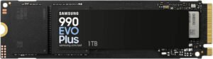 SAMSUNG 990 EVO Plus Internal SSD, 1TB Capacity, PCIe Gen 4.0 x4 / 5.0 x2 NVMe 2.0 Interface, Up to 7,150 MB/s Read & 6,300 MB/s Write Support, V-NAND TLC