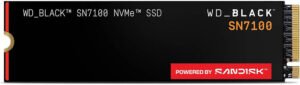 SanDisk WD_Black SN7100 Internal SSD, 1TB Capacity, M.2 2280 Form Factor, 7250MB/s Sequential Read & 6900MB/s Sequential Write, PCIe Gen 4.0 Interface, Black