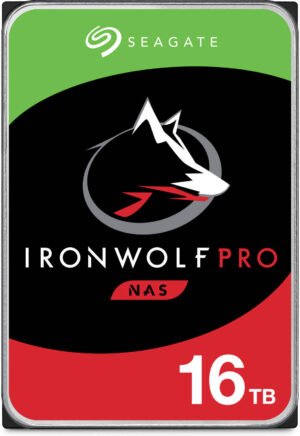 Seagate 16TB IronWolf Pro SATA III 3.5" Internal NAS HDD, Up to 270 MB/s Data Transfer Rate, 7200 rpm, 256MB Cache, 2.5Mn Hours MTBF, 550TB / Year Workload Rate, Rescue Data Recovery