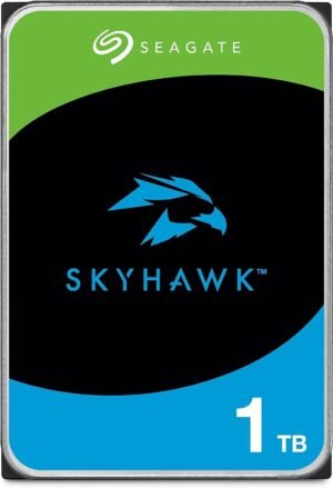 Seagate 1TB SkyHawk Surveillance SATA III 3.5" Internal Hard Drive, 256MB Cache, 5400 RPM, Up to 180 MB/s Sustained Transfer Rates, 1 Million Hours MTBF, Supports up to 64 HD Cameras