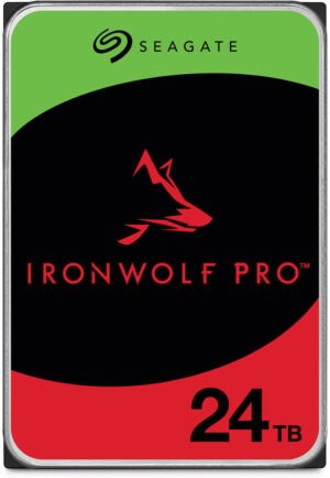 Seagate 24TB IronWolf Pro SATA III 3.5" Internal NAS HDD, 7200 rpm Speed, 512MB Cache, Up to 285 MB/s Data Transfer Rate, 2.5 Million Hours MTBF, Seagate Rescue Data Recovery