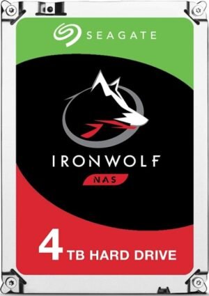 Seagate 4TB Ironwolf NAS Internal Hard Drive, SATA 6Gb/s 3.5'', 256MB Cache, 600 MBps Data Transfer Rate, ‎5900 RPM, Serial ATA-600 Interface, 256 Megabyte Buffer Size