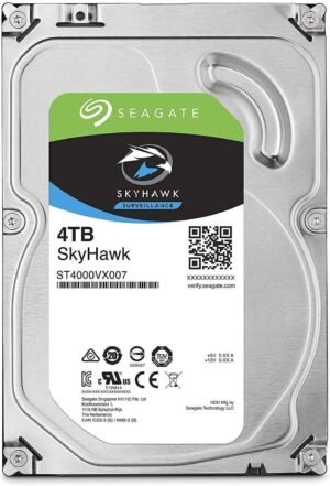 Seagate SkyHawk 4TB SATA Surveillance SATA III 3.5" Internal Hard Drive, 256 MB Cache, 5400 RPM, Up to 180 MB/s Sustained Transfer Rates, 1 Million Hours MTBF, Up to 64 HD Cameras