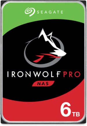 Seagate 6TB IronWolf Pro SATA III 3.5" Internal NAS HDD, 7200 rpm Speed, 256MB Cache, Up to 250 MB/s Data Transfer Rate, 2 Million Hours MTBF, Seagate Rescue Data Recovery