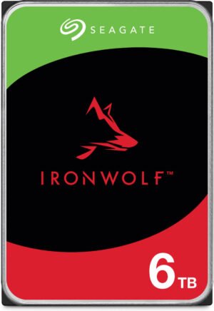 Seagate IronWolf 6 TB SATA 6.0Gb/s 3.5" NAS Internal Hard Drive, 5400 RPM Speed, 256MB Cache Memory, Up to 202MB/s MB/s Data Transfer Rate, 1 Million Hours MTBF