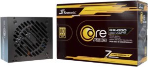 Seasonic Core GX-650 ATX 3.1 Fully Modular Power Supply, 650W Power, 80 PLUS Gold Efficiency, 120mm Hydro Dynamic Bearing, ATX/EPS Form Factor, Black