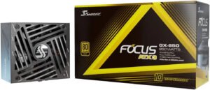 Seasonic FOCUS GX ATX 3.1 Fully Modular Power Supply, 850W Power, 80 PLUS Gold Efficiency, 135mm Fluid Dynamic Bearing Type, ATX/EPS Form Factor, Black