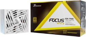 Seasonic FOCUS GX White ATX 3.1 Fully Modular Power Supply, 750W Power, 80 PLUS Gold Efficiency, 135mm Fluid Dynamic Bearing Type, ATX/EPS Form Factor, White