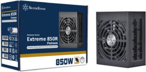 SilverStone Extreme 850R Platinum Full-Modular Power Supply, 850W Power, Cybernetics Platinum, Active PFC, Gen5 12VHPWR PCIe Connector, Ultra-Silent 92mm FDB Fan, Black