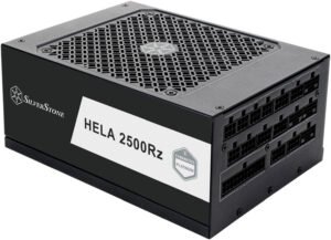 SilverStone HELA 2500Rz Cybenetics Platinum 2500W ATX 3.1 & PCIe 5 Fully Modular ATX Power Supply, 135mm Dual Ball Bearing Fan Cooling System, Active PFC, Black