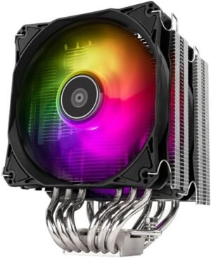 SilverStone Hydrogon D120 ARGB Dual Tower CPU Coole, 6 Heat-Pipes, Dual 120mm ARGB Fans, 1850 RPM Fan Speed, 56.23 CFM, Supports Intel / AMD Sockets, Black