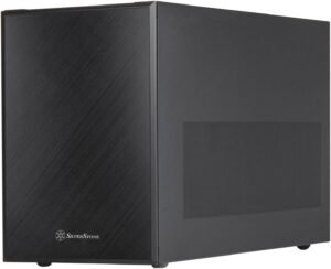 SilverStone SUGO 17 Mini-ITX Computer Case, 3x 120mm Black Pre-Installed Fans, Up to Dual 360mm Radiator Support, Up to 11 Fans, 4 Expansion Slot, Plastic/Steel/Aluminum Material, Black