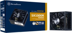 SilverStone SX1000R Platinum Full-Modular Power Supply, 1000W Power, Cybernetics Platinum, Active PFC, 12VHPWR PCIe Connector, Silent Running 120mm Dual Ball Bearing Fan, Black