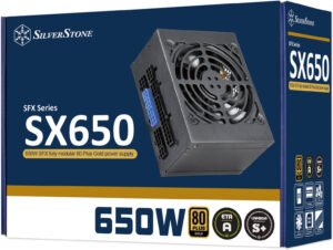 SilverStone SX650-G Fully Modular Power Supply, 650W Power, 80 PLUS Gold Effieciency, Single 92mm FDB Silent Fan, Active PFC, Japanese Capacitors, SFX Form Factor, Black