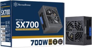 SilverStone SX700-G Fully Modular Power Supply, 700W Power, 80 PLUS Gold Efficiency, Single 92mm FDB Fan, Active PFC, Japanese Capacitors, SFX Form Factor, Black