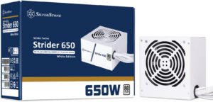 SilverStone Strider 650 Non-Modular Power Supply, 650W Power, 80 Plus Certification, Active PFC, 120mm Silent Fan, Class-Leading Single +12V Rail, ATX Form Factor, White