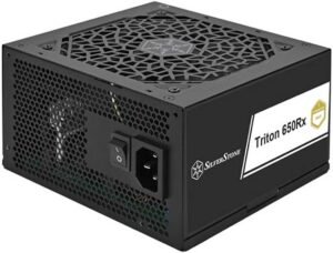 SilverStone Triton 650Rx Non-Modular Power Supply, 650W Power, Cybenetics Gold Certified, Silent 120mm ICB Fan, Active PFC, ATX 12V 3.1 Compatible, Black