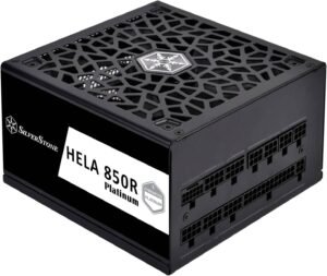 Silverstone Hela 850R Fully Modular ATX Power Supply, Cybenetics Platinum, 850W Max Output Power, Gen5 12VHPWR PCIe Connector, 135mm Silent FDB Fan, Active PFC, Black