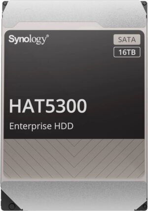 Synology 16TB HAT5300 SATA III 3.5" Internal Enterprise HDD, 7200 RPM Rotational Speed, 512MB Cache, Up to 262 MB/s Sustained Transfer Rate, 2.5 Million Hours MTTF