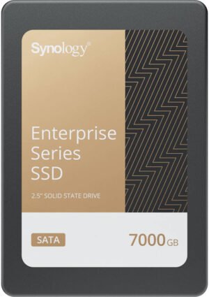 Synology Enterprise Series SATA III 2.5" Internal SSD, 7TB Capacity, Up to 500 MB/s Sequential Write & 530 MB/s Sequential Read Speed, Power Loss Protection, 11,460 TBW, Black