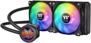 Thermaltake Floe Ultra 240 RGB AIO Liquid CPU Cooler, 2.1” TFT-LCD Display, 2x120mm Fan, 3200 RPM Motor Speed, 4.56W Power, Intel LGA 2066/2011 AM5/AM4 Black