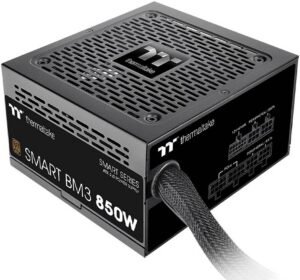 Thermaltake Smart BM3 Bronze 850W Power Supply, 80 PLUS Bronze, Semi-Modular, ATX 3.0 / PCIe Gen 5.0, Active PFC, Smart Zero Fan Mode, 120mm FDB Fan, Black