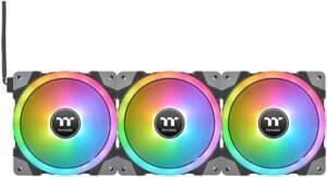 Thermaltake Swafan EX12 RGB PC Cooling TT Premium Edition Fan, 120mm Fans, 500~2000 RPM, Hydraulic Bearing, USB 2.0 connectors (9 Pin), 57.11 CFM Standard Airflow, Pack of 3, Black